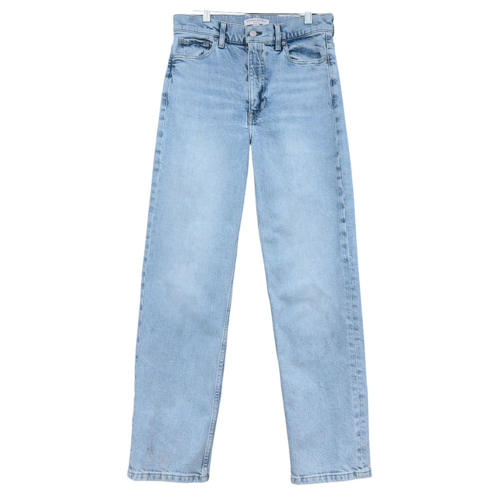 Banana Republic Straight Fit Women 27 Cotton Elastane Light Wash Blue Jeans